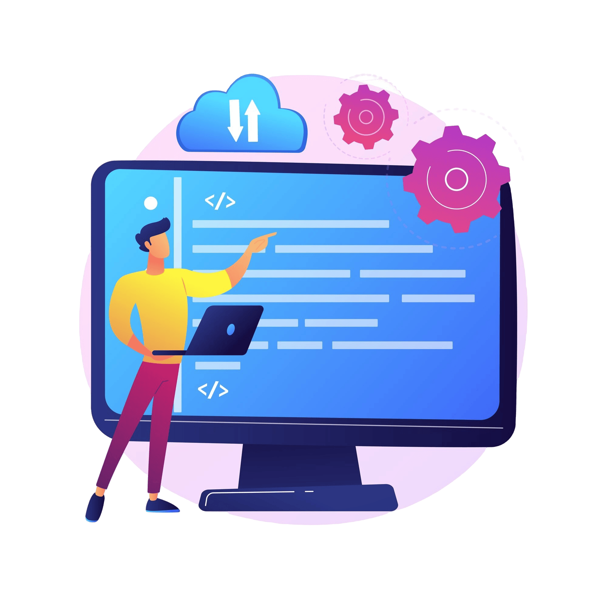 Web app illustration with people