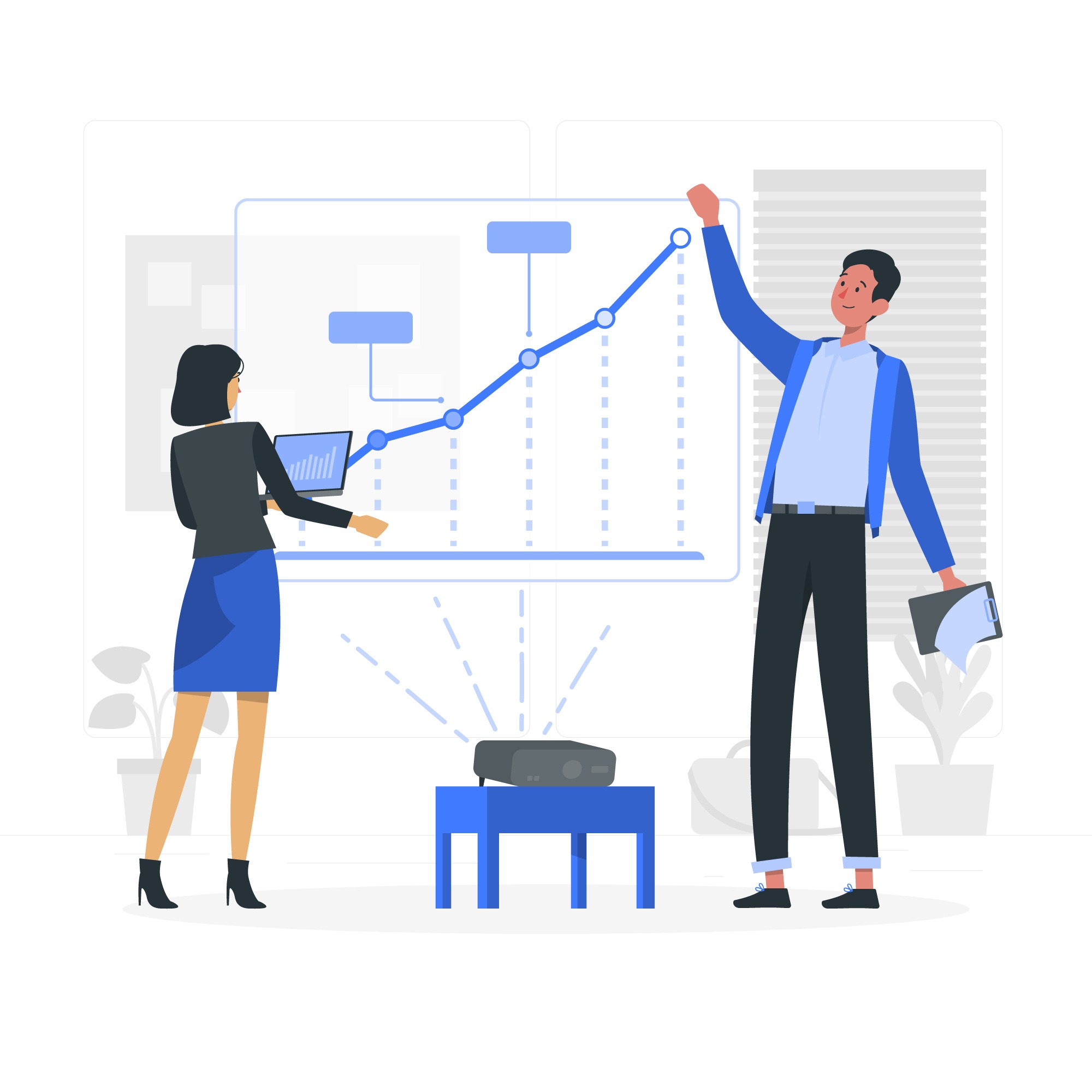 Web app illustration with people