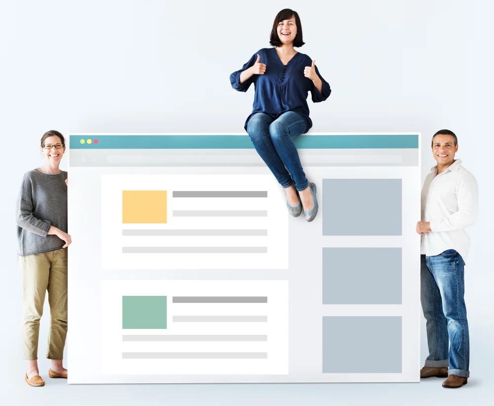 Web app illustration with people